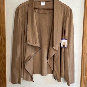 Mote women’s XXLarge khaki faux suede coat .